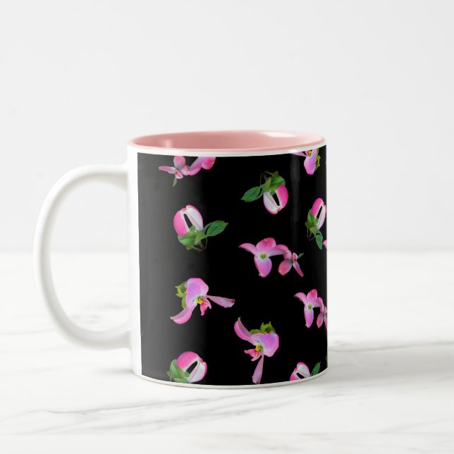 Fleurs de bois de chien rose Mug rose à l'intérieu (Gauche)
