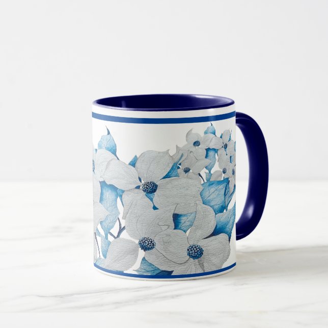 Fleurs de bois de chien sur une Mug Combo - (2) (Devant droit)