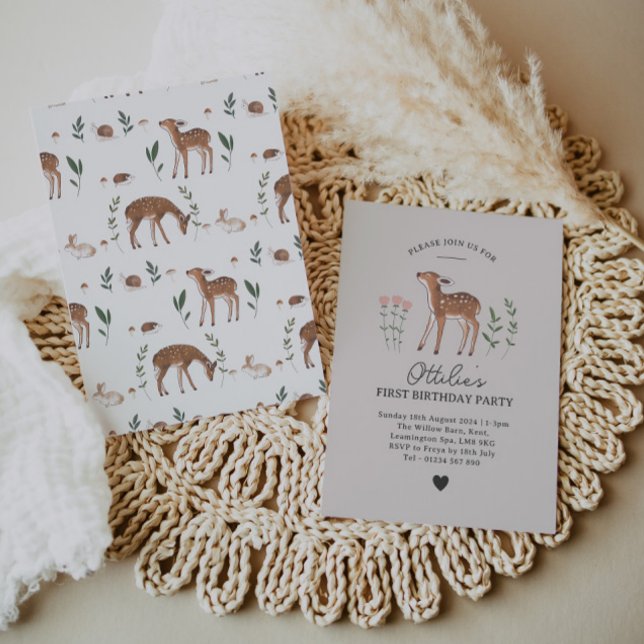 Fleurs de bois Invitation d'anniversaire (Créateur téléchargé)