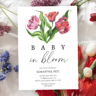 Fleurs de bouquet Invitation Baby en fleurs