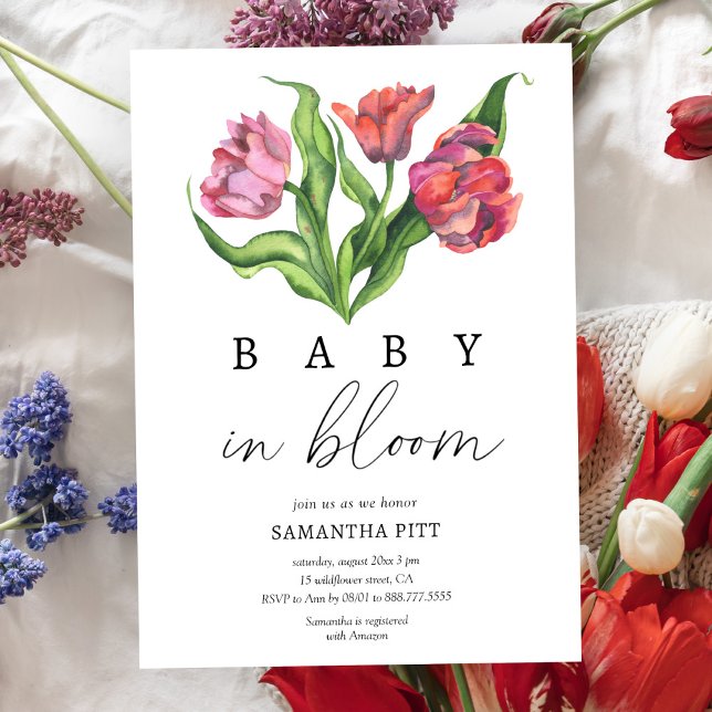 Fleurs de bouquet Invitation Baby en fleurs (Créateur téléchargé)