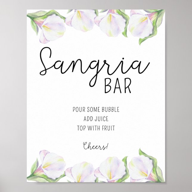Fleurs de calla - Affiche du bar Sangria (Devant)