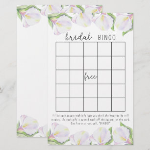 Fleurs de calla - jeu de bingo pour une baby showe