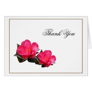 fleurs de camélia rose, merci carte de notes.