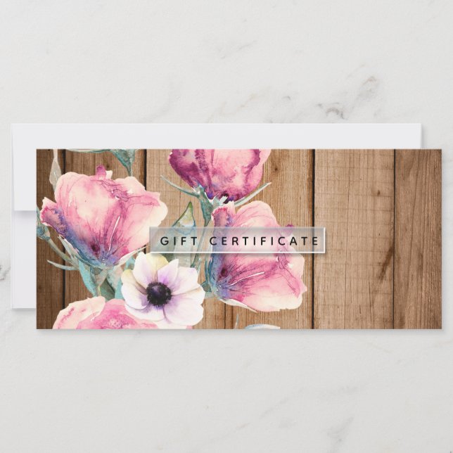Fleurs de Campagne Grange Rustique Bois Certificat (Devant)