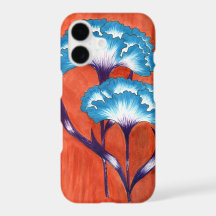 Fleurs de Carnation Bleu Art Déco Fantaisiste pour