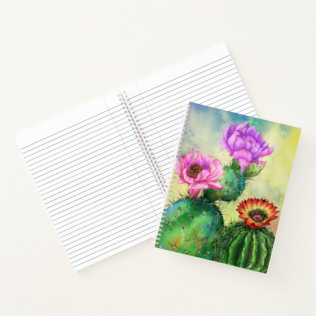 Fleurs de Carnet de cactus colorées (Intérieur)