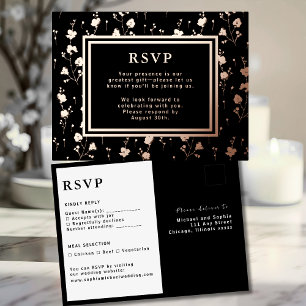 Fleurs de cartes de réponse Mariage RSVP