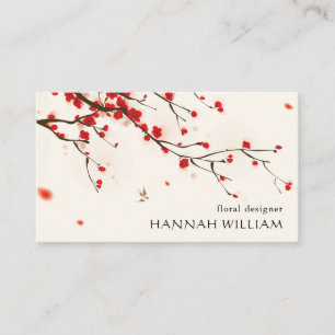 Fleurs de cerises Carte de visite Floral avec logo