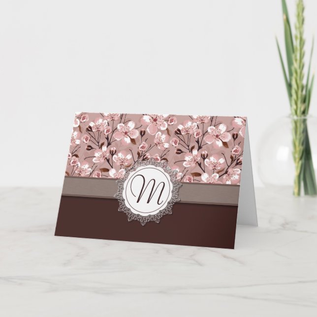 Fleurs de cerisier avec le monogramme de dentelle (Devant)