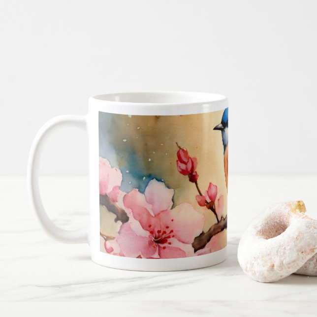 fleurs de cerisier design de belles tasses, tasses (Avec donut)