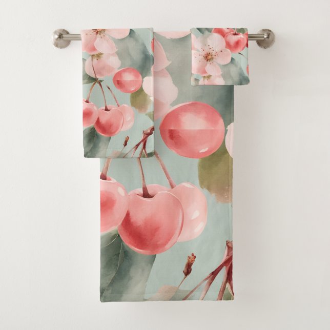 Fleurs de cerisier et cerises Art de printemps  (En situation)