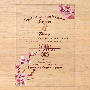 Fleurs de Cerisier Pastel Rose Clair Invitation
