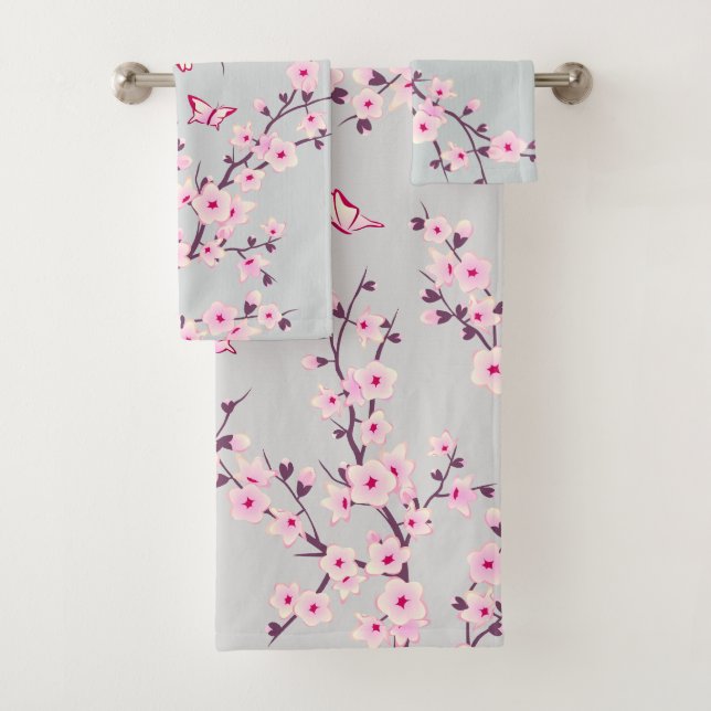 Fleurs de cerisier rose gris (En situation)