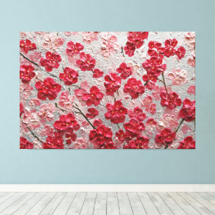 Fleurs de cerisier rouges et roses – Art mural en