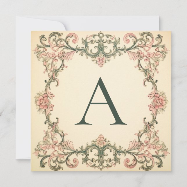 Fleurs de charme vintages : Cartes Monogrammes (Devant)