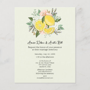Fleurs de citrons et Faire-part de mariage de verd