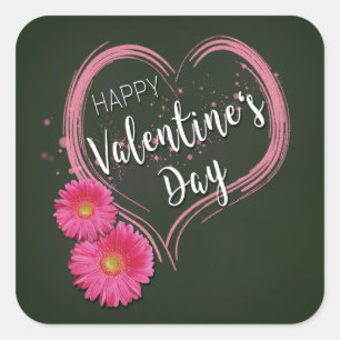 Fleurs de Coeur Rose Saint-Valentin - Sticker