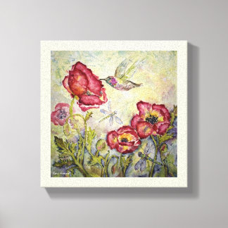 Fleurs de colibri Aquarelle Imprimer la toile 10x1
