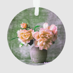 Fleurs de corail en Vase gris rose orange