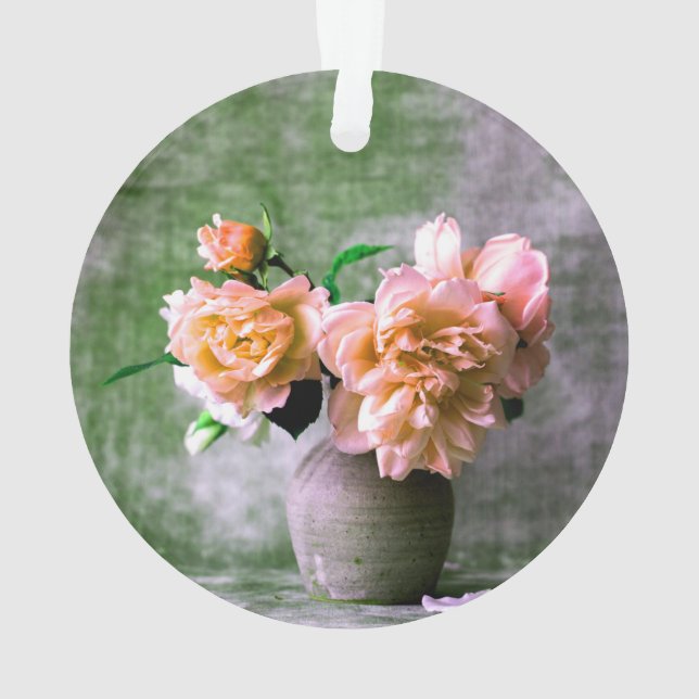 Fleurs de corail en Vase gris rose orange (dos)