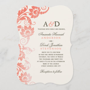 Fleurs de corail Ombre Classy Invitations de maria
