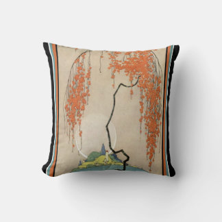 Fleurs de corail oriental Art déco Lance Oreiller