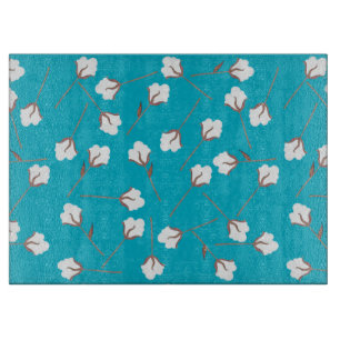 Fleurs de coton Planche à découper en verre person