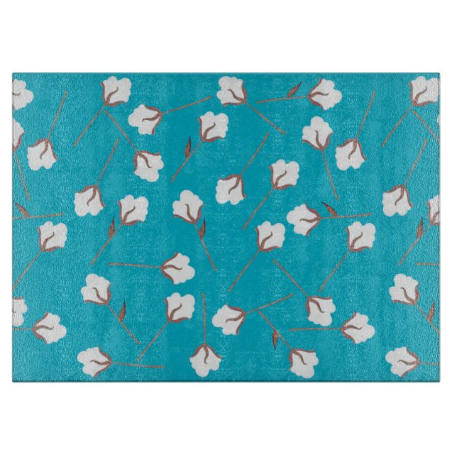 Fleurs de coton Planche à découper en verre person (Devant)