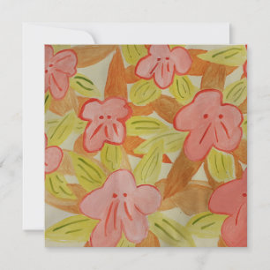 Fleurs de couleur automne Carte de voeux plat