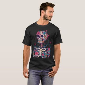 Fleurs de crâne Graphique TShirt esthétique sombre