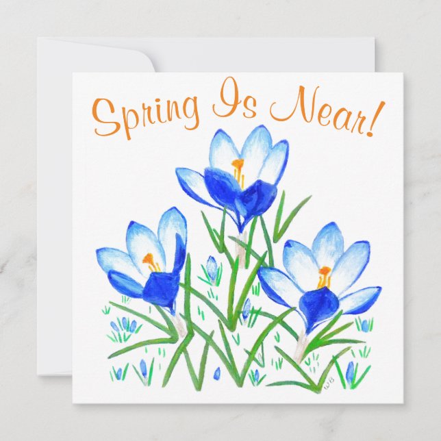 Fleurs de crocus sur carte blanche plate (Devant)