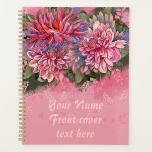 Fleurs de dahlias aquarelle rose