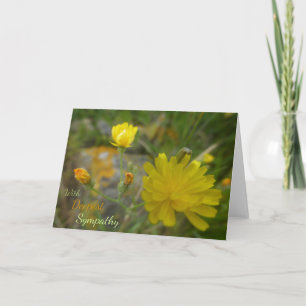 Fleurs de Dandelion Jaune Carte de Sympathie Seren