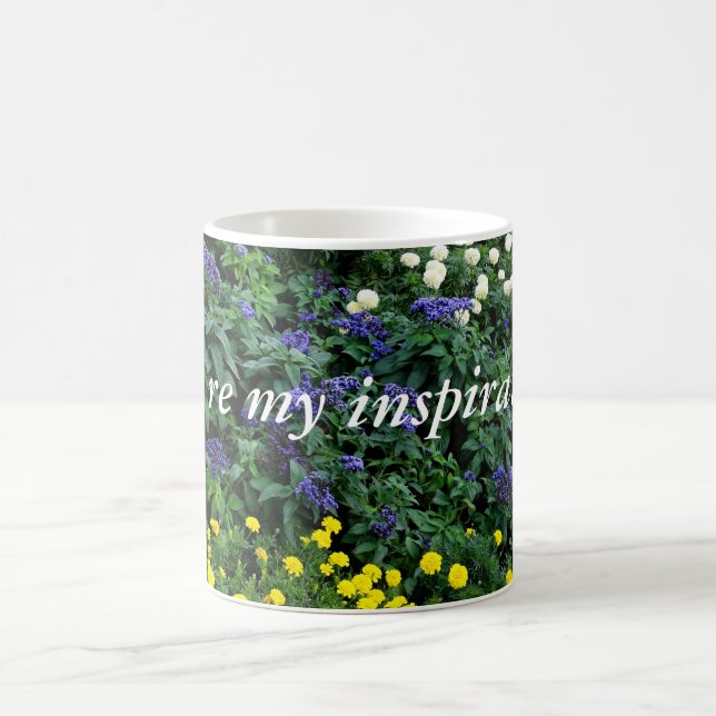Fleurs de devis Inspirationnelles Photo Mug classi (Centre)