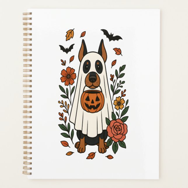 Fleurs de Doberman Pinscher Halloween (Devant)