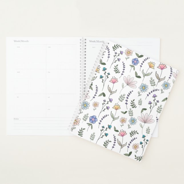 Fleurs de doodle aquarelle de printemps (Devant avec enveloppe)