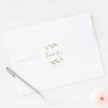Fleurs de Fard à Joues Doux Autocollant Rond Merci