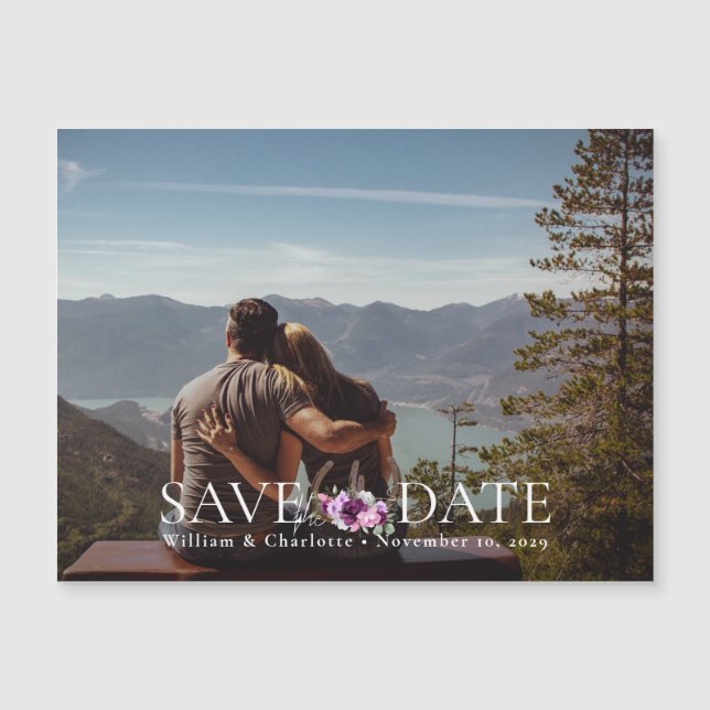 Fleurs de fer à cheval Enregistrer la date Carte m (Devant)