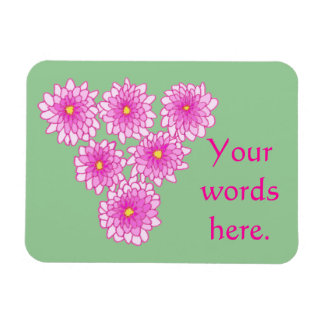 Fleurs de Filles Roses Chrysanthèmes Magnets