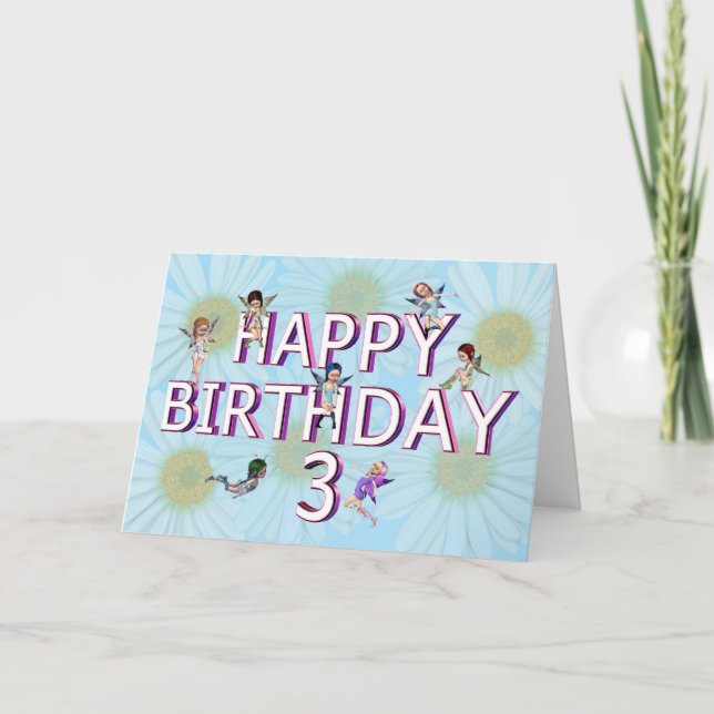 Fleurs de fleur carte 3e anniversaire (Devant)