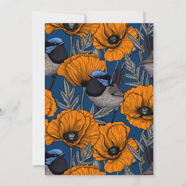 Fleurs de fleurs et fleurs de pavot orange (Devant)