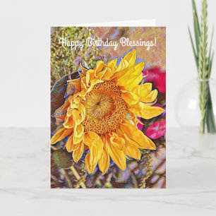 Fleurs de foi tournesol carte d'anniversaire
