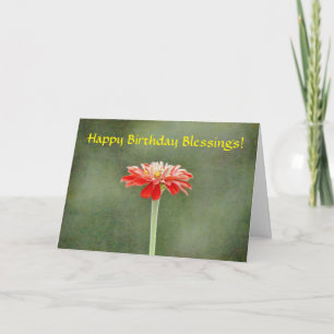 Fleurs de Foi Zinnia Artsy Carte d'anniversaire