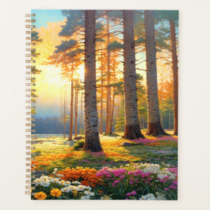 Fleurs de forêt et art coloré d'été