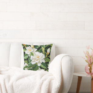 Fleurs de Gardenia Jeter Oreiller - Décor Floral