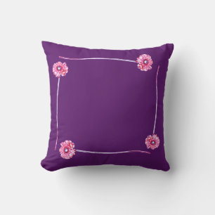 Fleurs de Gerbera Violet Clair Coussin