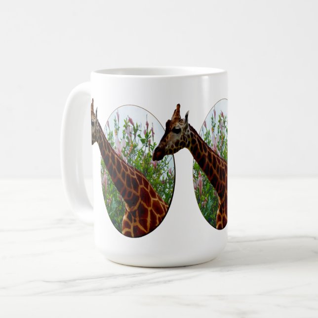 Fleurs De Girafe Et D'Hibiscus, Mug De Café (Devant gauche)