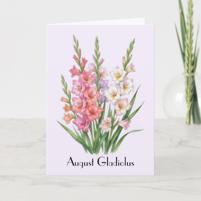 Fleurs de Glaïeul d'Août Carte de Vœux (Devant)