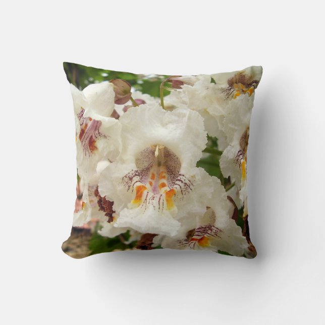 Fleurs de haricot indien Jeter Coussin (Recto)